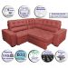 Sofa de Canto Retrátil e Reclinável com Molas Cama inBox Austin 2,70m x 2,70m Suede Velusoft Vermelho