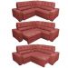 Sofa de Canto Retrátil e Reclinável com Molas Cama inBox Austin 2,70m x 2,70m Suede Velusoft Vermelho