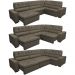 Sofa de Canto Retrátil e Reclinável com Molas Cama inBox Austin 3,45X2,44 ou 2,44X3,45 Suede Velusoft Café