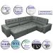 Sofa de Canto Retrátil e Reclinável com Molas Cama inBox Austin 3,65X2,54 ou 2,54X3,65 Suede Velusoft Cinza