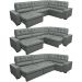 Sofa de Canto Retrátil e Reclinável com Molas Cama inBox Austin 3,65X2,54 ou 2,54X3,65 Suede Velusoft Cinza
