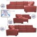 Sofa de Canto Retrátil e Reclinável com Molas Cama inBox Austin 3,65X2,54 ou 2,54X3,65 Suede Velusoft Vermelho