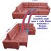 Sofa de Canto Retrátil e Reclinável com Molas Cama inBox Austin 3,65X2,54 ou 2,54X3,65 Suede Velusoft Vermelho