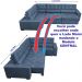Sofa de Canto Retrátil e Reclinável com Molas Cama inBox Austin 3,85X2,64 ou 2,64X3,85 Suede Velusoft Azul