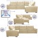 Sofa de Canto Retrátil e Reclinável com Molas Cama inBox Austin 3,85X2,64 ou 2,64X3,85 Suede Velusoft Bege