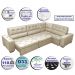 Sofa de Canto Retrátil e Reclinável com Molas Cama inBox Austin 3,85X2,64 ou 2,64X3,85 Suede Velusoft Bege