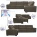 Sofa de Canto Retrátil e Reclinável com Molas Cama inBox Austin 3,85X2,64 ou 2,64X3,85 Suede Velusoft Café