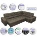 Sofa de Canto Retrátil e Reclinável com Molas Cama inBox Austin 3,85X2,64 ou 2,64X3,85 Suede Velusoft Café