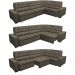 Sofa de Canto Retrátil e Reclinável com Molas Cama inBox Austin 3,85X2,64 ou 2,64X3,85 Suede Velusoft Café