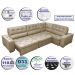 Sofa de Canto Retrátil e Reclinável com Molas Cama inBox Austin 3,85X2,64 ou 2,64X3,85 Suede Velusoft Castor