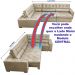 Sofa de Canto Retrátil e Reclinável com Molas Cama inBox Austin 3,85X2,64 ou 2,64X3,85 Suede Velusoft Castor
