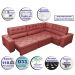 Sofa de Canto Retrátil e Reclinável com Molas Cama inBox Austin 3,85X2,64 ou 2,64X3,85 Suede Velusoft Vermelho