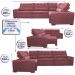 Sofa de Canto Retrátil e Reclinável com Molas Cama inBox Austin 3,85X2,64 ou 2,64X3,85 Suede Velusoft Vinho