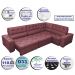 Sofa de Canto Retrátil e Reclinável com Molas Cama inBox Austin 3,85X2,64 ou 2,64X3,85 Suede Velusoft Vinho