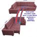 Sofa de Canto Retrátil e Reclinável com Molas Cama inBox Austin 3,85X2,64 ou 2,64X3,85 Suede Velusoft Vinho