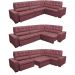 Sofa de Canto Retrátil e Reclinável com Molas Cama inBox Austin 3,85X2,64 ou 2,64X3,85 Suede Velusoft Vinho