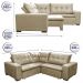Sofa de Canto Retrátil e Reclinável com Molas Cama inBox Oklahoma 2,40m x 2,40m Suede Velusoft Bege