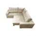Sofa de Canto Retrátil e Reclinável com Molas Cama inBox Oklahoma 2,40m x 2,40m Suede Velusoft Bege