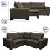 Sofa de Canto Retrátil e Reclinável com Molas Cama inBox Oklahoma 2,40m x 2,40m Suede Velusoft Café