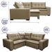 Sofa de Canto Retrátil e Reclinável com Molas Cama inBox Oklahoma 2,40m x 2,40m Suede Velusoft Castor