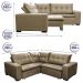 Sofa de Canto Retrátil e Reclinável com Molas Cama inBox Oklahoma 2,60m x 2,60m Suede Velusoft Castor
