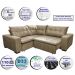 Sofa de Canto Retrátil e Reclinável com Molas Cama inBox Oklahoma 2,60m x 2,60m Suede Velusoft Castor