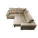 Sofa de Canto Retrátil e Reclinável com Molas Cama inBox Oklahoma 2,60m x 2,60m Suede Velusoft Castor