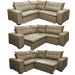 Sofa de Canto Retrátil e Reclinável com Molas Cama inBox Oklahoma 2,60m x 2,60m Suede Velusoft Castor
