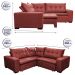 Sofa de Canto Retrátil e Reclinável com Molas Cama inBox Oklahoma 2,60m x 2,60m Suede Velusoft Vermelho