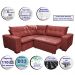 Sofa de Canto Retrátil e Reclinável com Molas Cama inBox Oklahoma 2,60m x 2,60m Suede Velusoft Vermelho