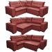 Sofa de Canto Retrátil e Reclinável com Molas Cama inBox Oklahoma 2,60m x 2,60m Suede Velusoft Vermelho