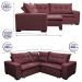 Sofa de Canto Retrátil e Reclinável com Molas Cama inBox Oklahoma 2,60m x 2,60m Suede Velusoft Vinho