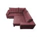 Sofa de Canto Retrátil e Reclinável com Molas Cama inBox Oklahoma 2,60m x 2,60m Suede Velusoft Vinho