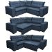 Sofa de Canto Retrátil e Reclinável com Molas Cama inBox Oklahoma 2,70m x 2,70m Suede Velusoft Azul