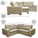 Sofa de Canto Retrátil e Reclinável com Molas Cama inBox Oklahoma 2,70m x 2,70m Suede Velusoft Bege