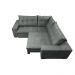 Sofa de Canto Retrátil e Reclinável com Molas Cama inBox Oklahoma 2,70m x 2,70m Suede Velusoft Cinza
