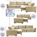 Sofa de Canto Retrátil e Reclinável com Molas Cama inBox Oklahoma 3,45X2,41 ou 2,41X3,45 Bege