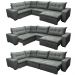 Sofa de Canto Retrátil e Reclinável com Molas Cama inBox Oklahoma 3,45X2,41 ou 2,41X3,45 Cinza
