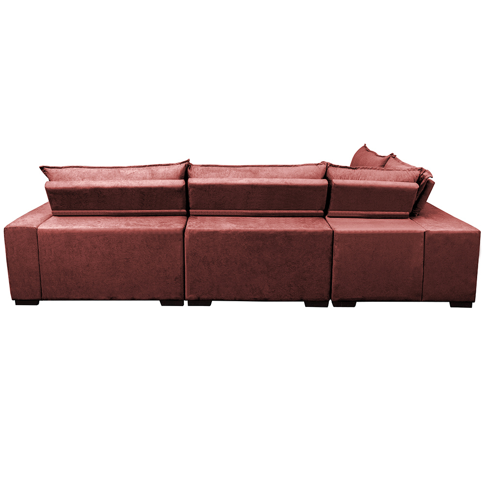 Sofa de Canto Retrátil e Reclinável com Molas Cama inBox Oklahoma 3,45X2,41 ou 2,41X3,45 Vermelho