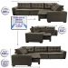 Sofa de Canto Retrátil e Reclinável com Molas Cama inBox Oklahoma 3,65X2,51 ou 2,51X3,65 Café