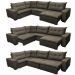 Sofa de Canto Retrátil e Reclinável com Molas Cama inBox Oklahoma 3,65X2,51 ou 2,51X3,65 Café