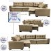 Sofa de Canto Retrátil e Reclinável com Molas Cama inBox Oklahoma 3,65X2,51 ou 2,51X3,65 Castor