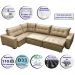 Sofa de Canto Retrátil e Reclinável com Molas Cama inBox Oklahoma 3,65X2,51 ou 2,51X3,65 Castor