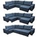 Sofa de Canto Retrátil e Reclinável com Molas Cama inBox Oklahoma 3,85X2,61 ou 2,61X3,85 Azul