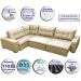 Sofa de Canto Retrátil e Reclinável com Molas Cama inBox Oklahoma 3,85X2,64 ou 2,64X3,85 Bege
