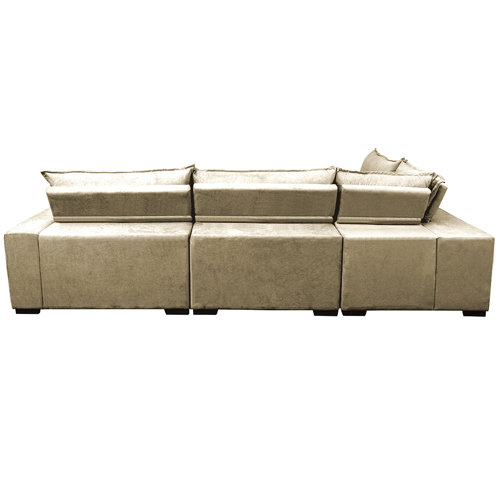 Sofa de Canto Retrátil e Reclinável com Molas Cama inBox Oklahoma 3,85X2,64 ou 2,64X3,85 Bege