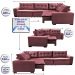 Sofa de Canto Retrátil e Reclinável com Molas Cama inBox Oklahoma 3,85X2,64 ou 2,64X3,85 Vinho