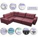 Sofa de Canto Retrátil e Reclinável com Molas Cama inBox Oklahoma 3,85X2,64 ou 2,64X3,85 Vinho