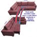 Sofa de Canto Retrátil e Reclinável com Molas Cama inBox Oklahoma 3,85X2,64 ou 2,64X3,85 Vinho