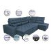Sofa de Canto Retrátil e Reclinável com Molas Cama inBox Platinum 3,00x2,36 Tecido Suede Azul